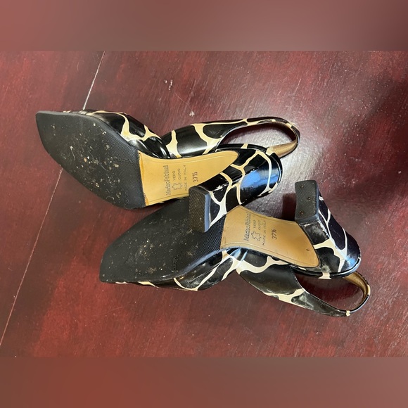 Marino Fabiani Black and White Giraffe Print Slingback Heels–Size EU 37.5 (US 7) - Picture 2 of 8